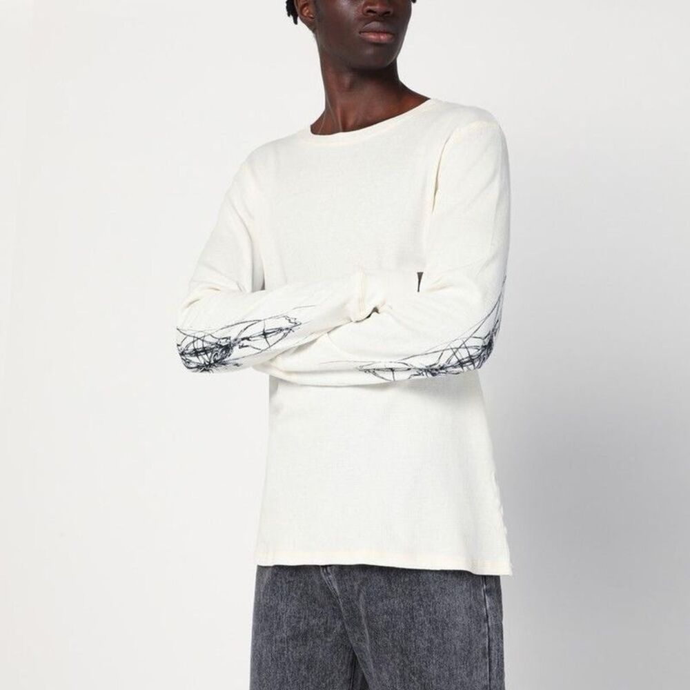 BASKETCASE GALLERY Long Sleeve Graphic Thermal Shirt Men WHITE Sweaters &